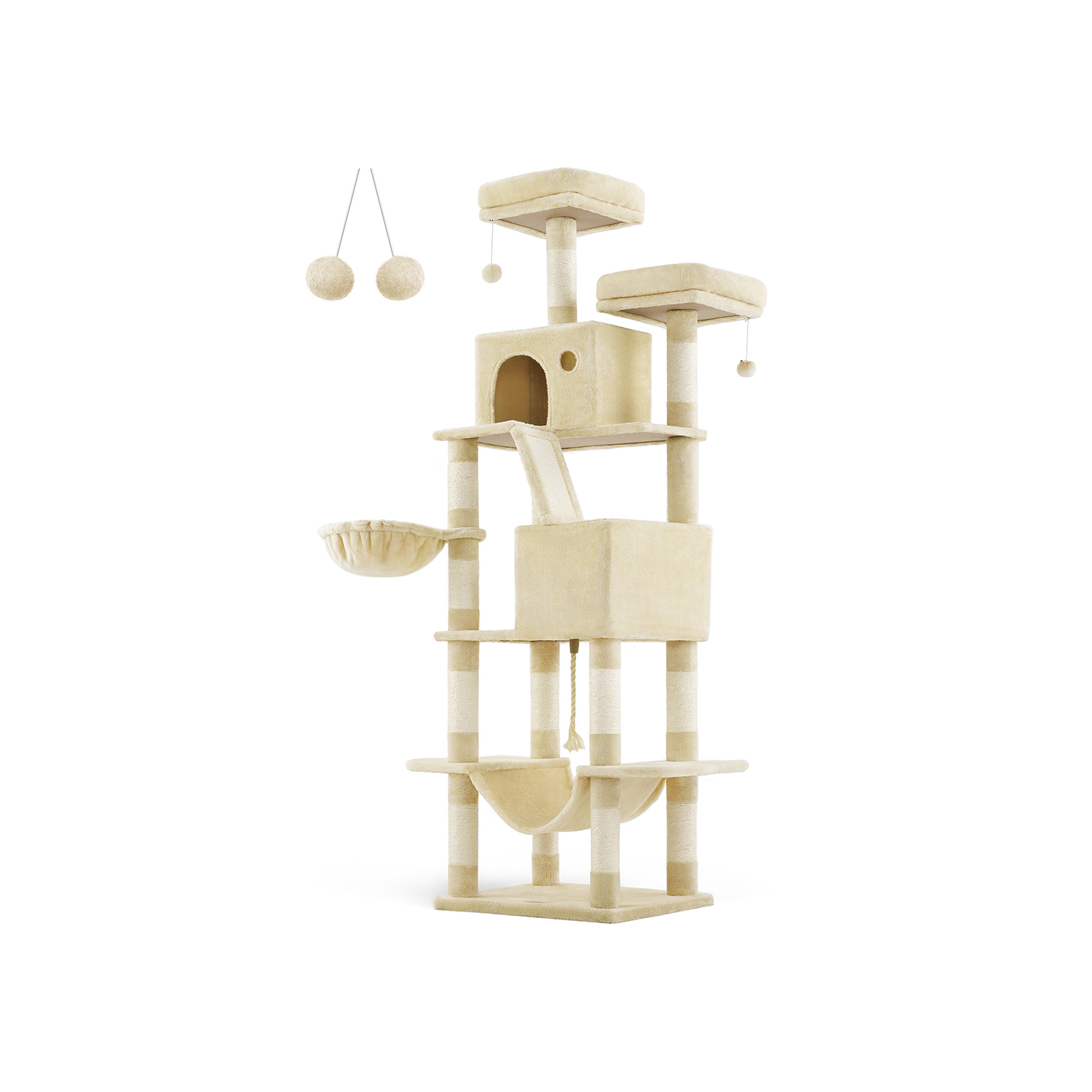 Kissan kiipeilypuu Feandrea, 60 x 50 x 206 cm, beige