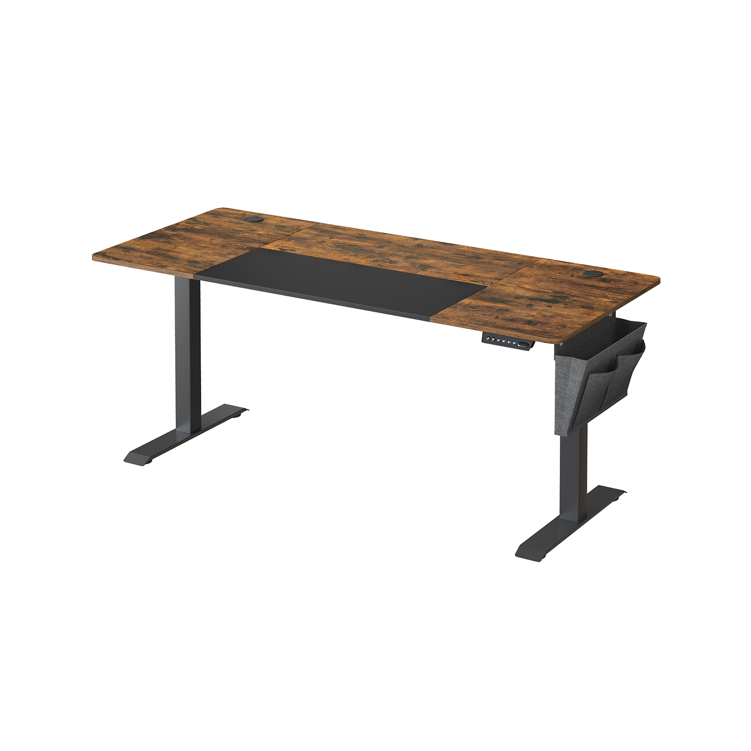 Sähköpöytä Songmics, 70 x 160 x (72-120) cm, korkeussäädettävä, muistitoiminto, ruskea/musta