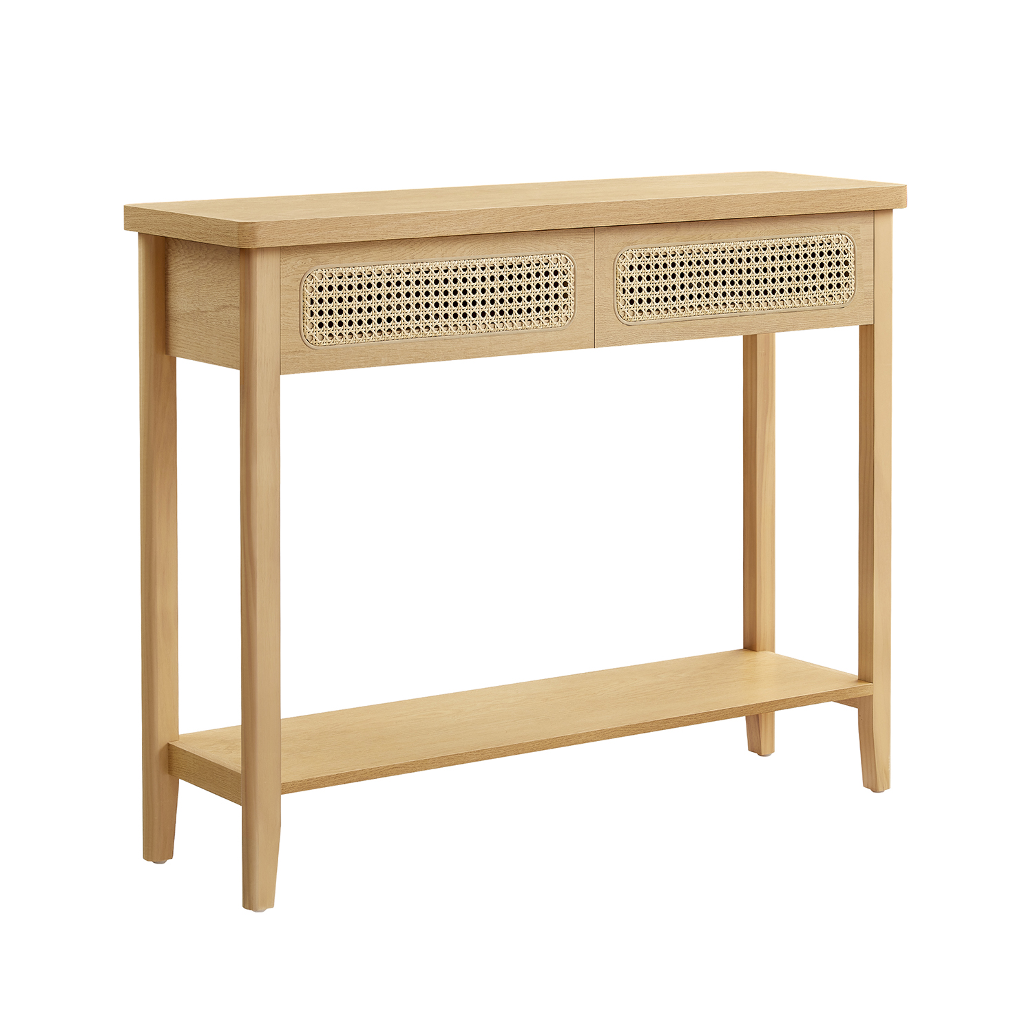 Konsolipöytä Vasagle, 30 x 100 x 80 cm, 2 laatikkoa, avohylly, beige