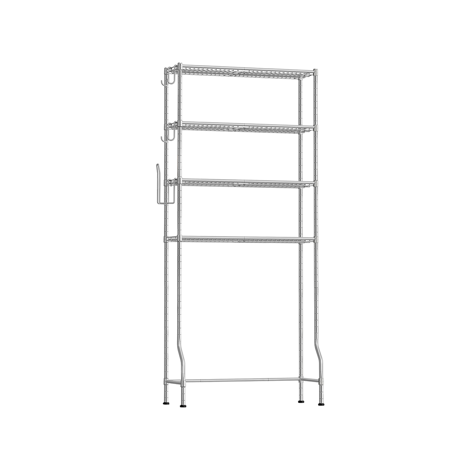 WC-hylly Songmics, 30 x 83 x 176 cm, säädettävät hyllyt, hopeanharmaa