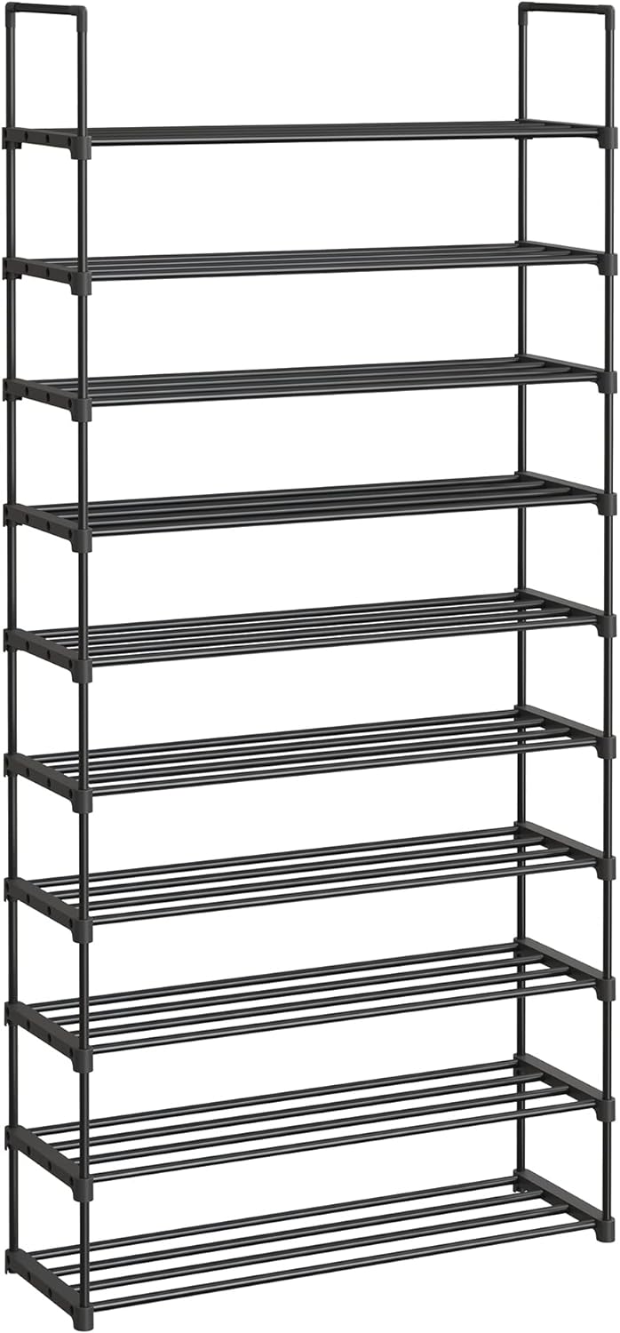 Kenkäteline Songmics, 30 x 94 x 206 cm, 10-tasoinen, musta