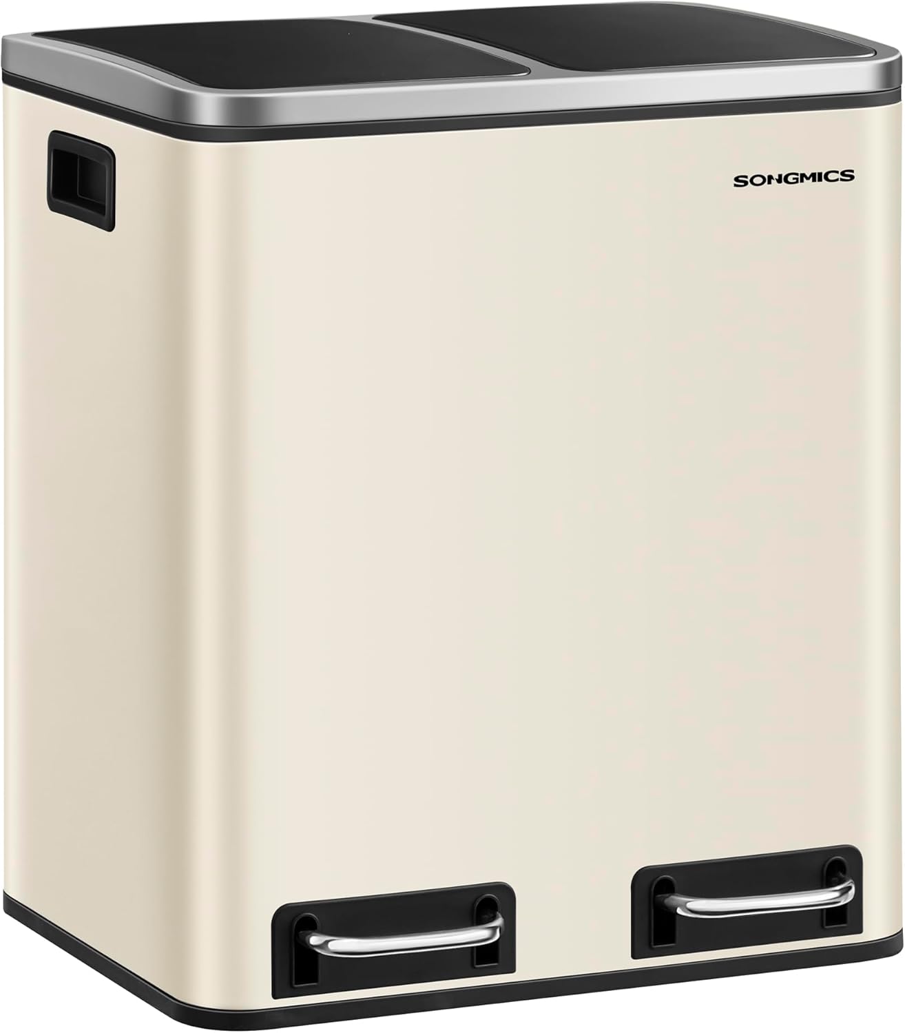 Poljinroskis Songmics, 2 x 15 l, soft close -kansi, beige/musta