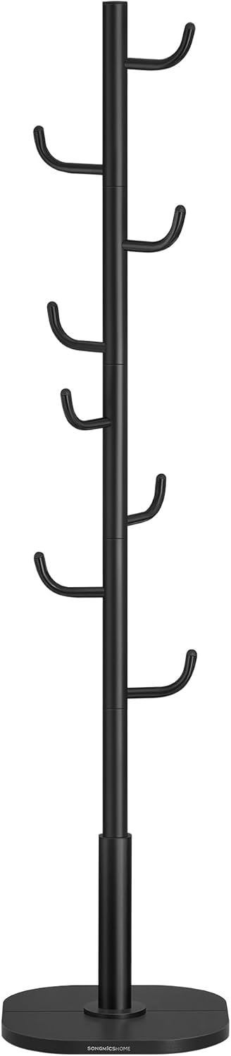 Naulakko Songmics Home, 40 x 40 x 175.3 cm, 8 koukkua, musta