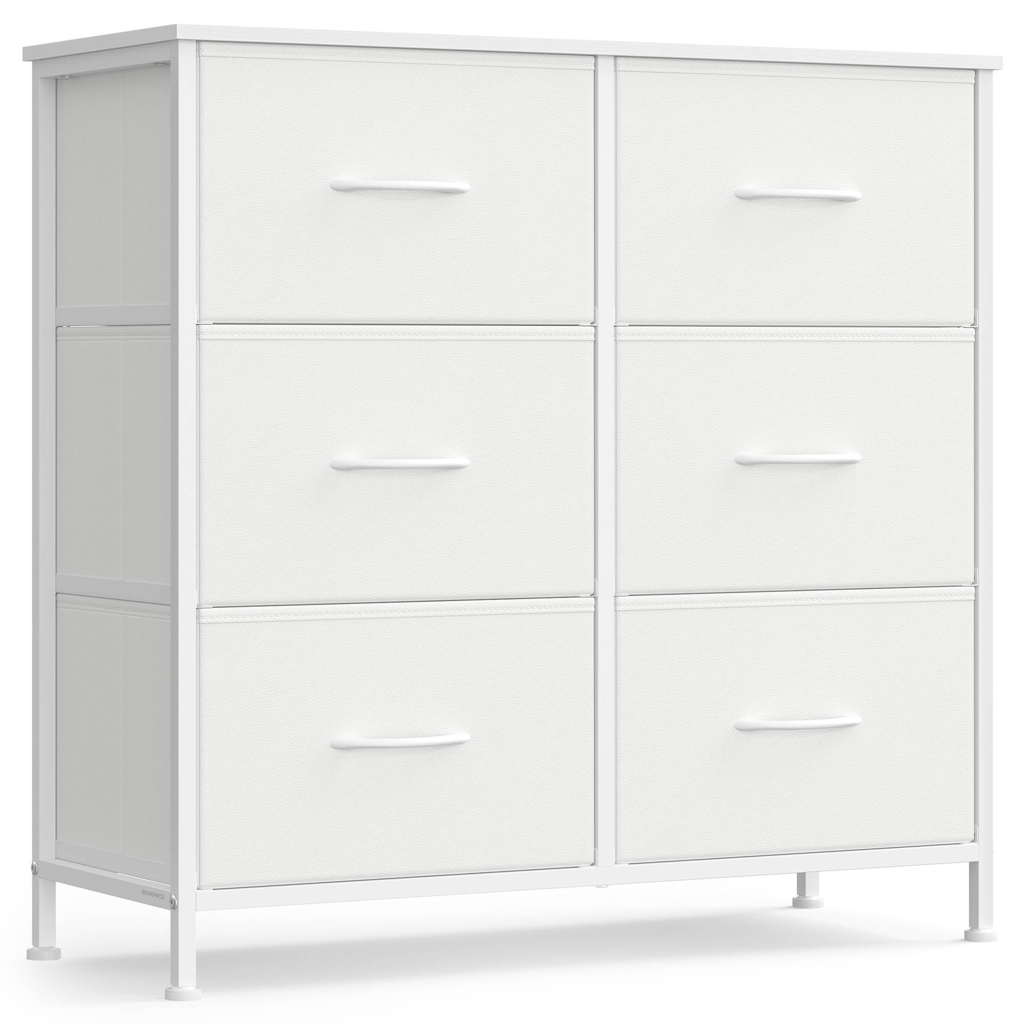 Laatikosto Songmics, 30 x 76,7 x 73,7 cm, 6 laatikkoa, valkoinen