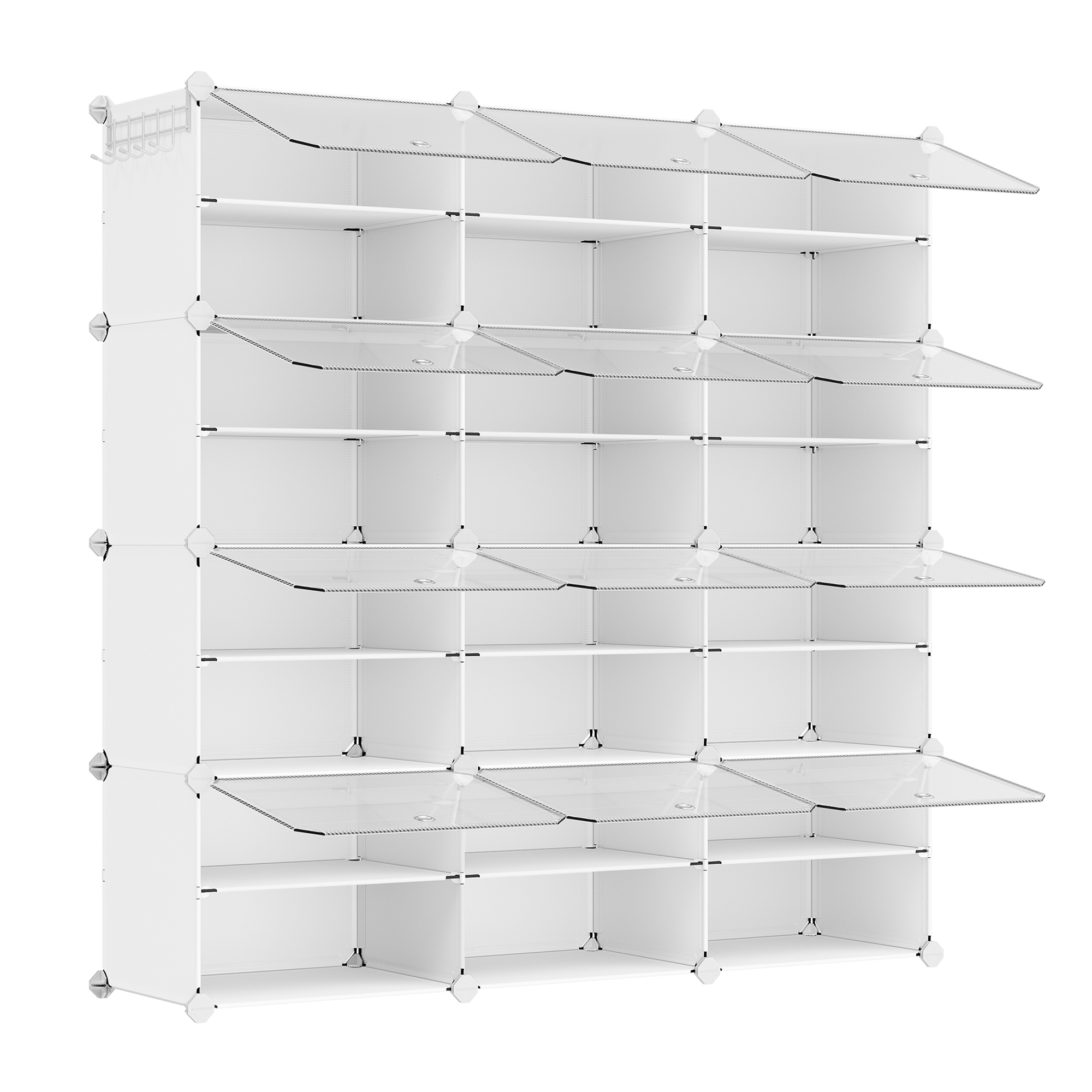 Kenkähylly Songmics, 32 x 124,4 x 124,6 cm, säädettävä, valkoinen