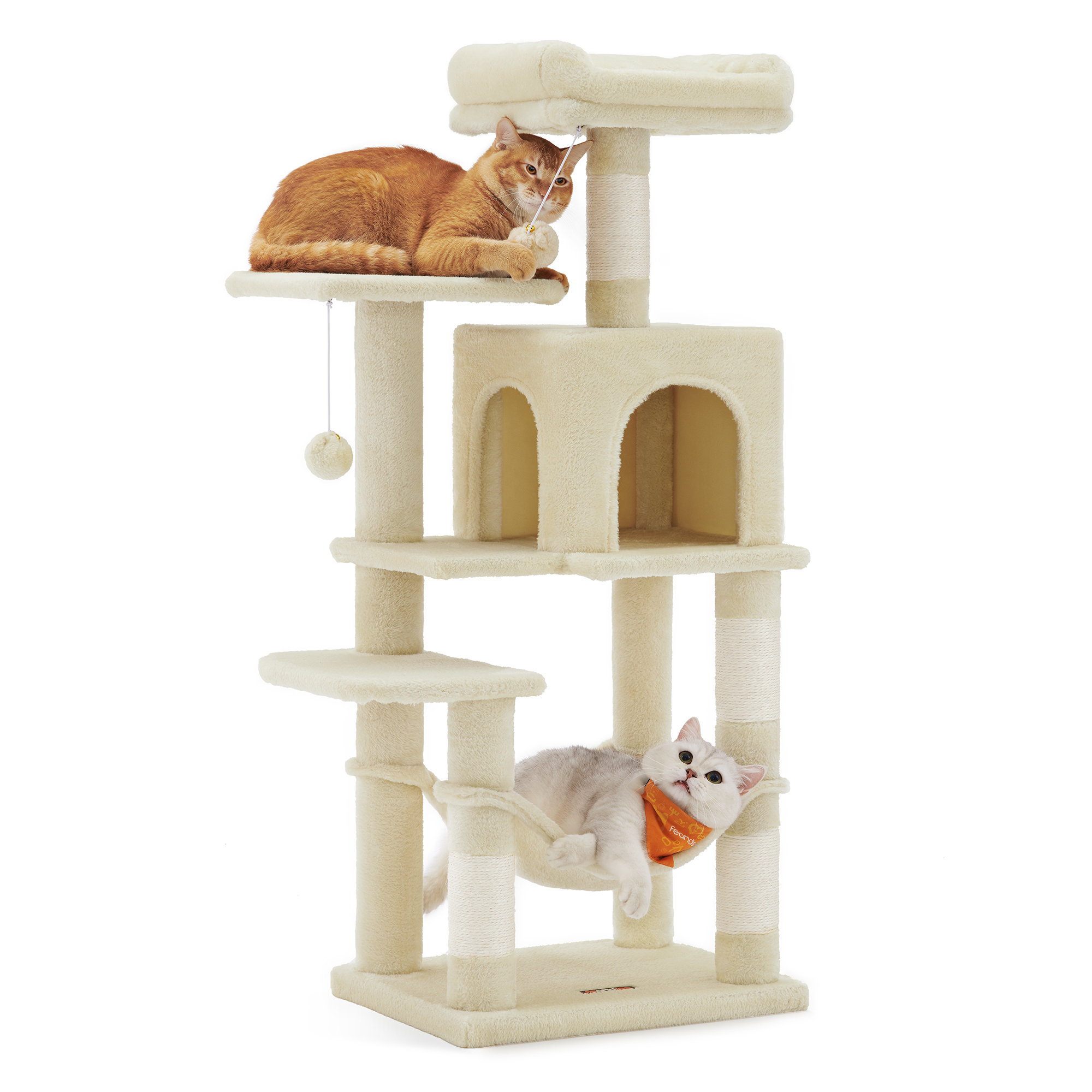Kissan kiipeilypuu Feandrea, 112 cm, monitasoinen, beige