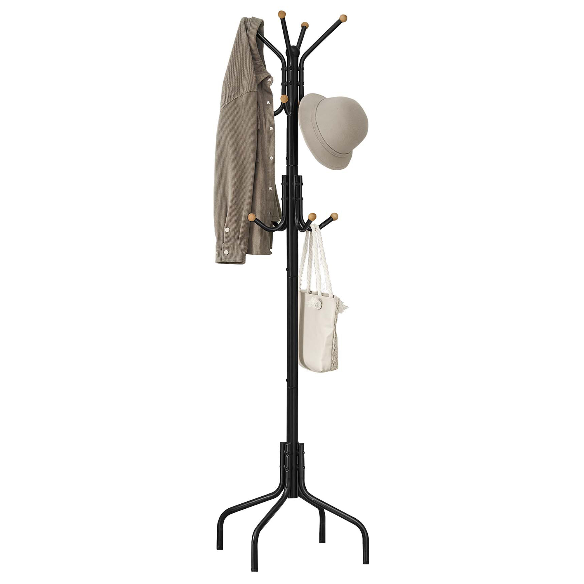 Naulakko Songmics, 55 x 55 x 180 cm, 12 koukkua, musta
