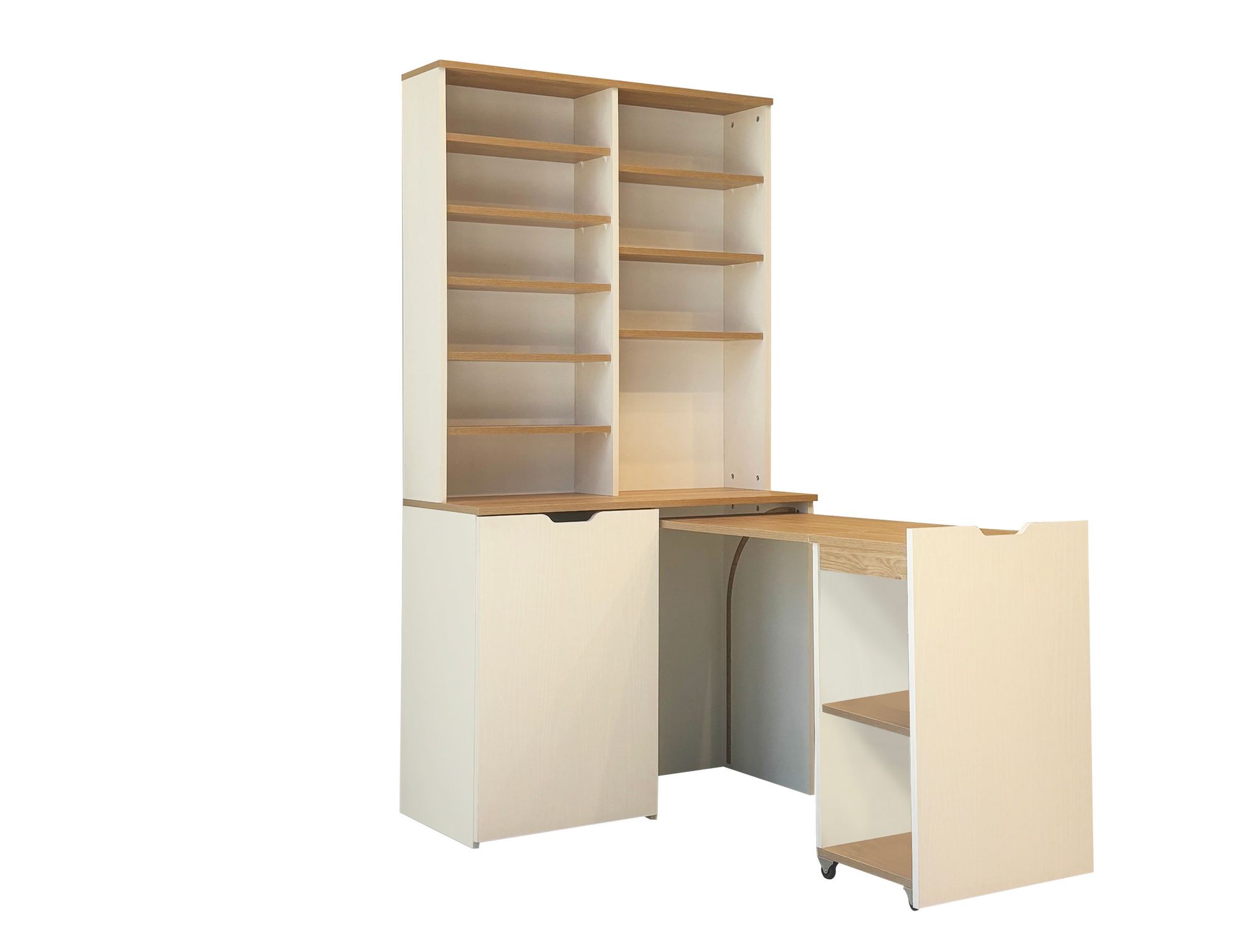 Aamiaiskaappi Valento Furniture Flexa, 100x190x45 cm, tammi/kerma