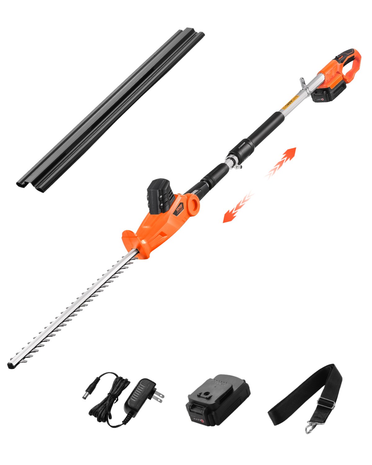 Akkukäyttöinen Pensasleikkuri North Craft M0E-19ET-510, 248-310cm, 20V, johdoton, 510mm terä, säädettävä kulma