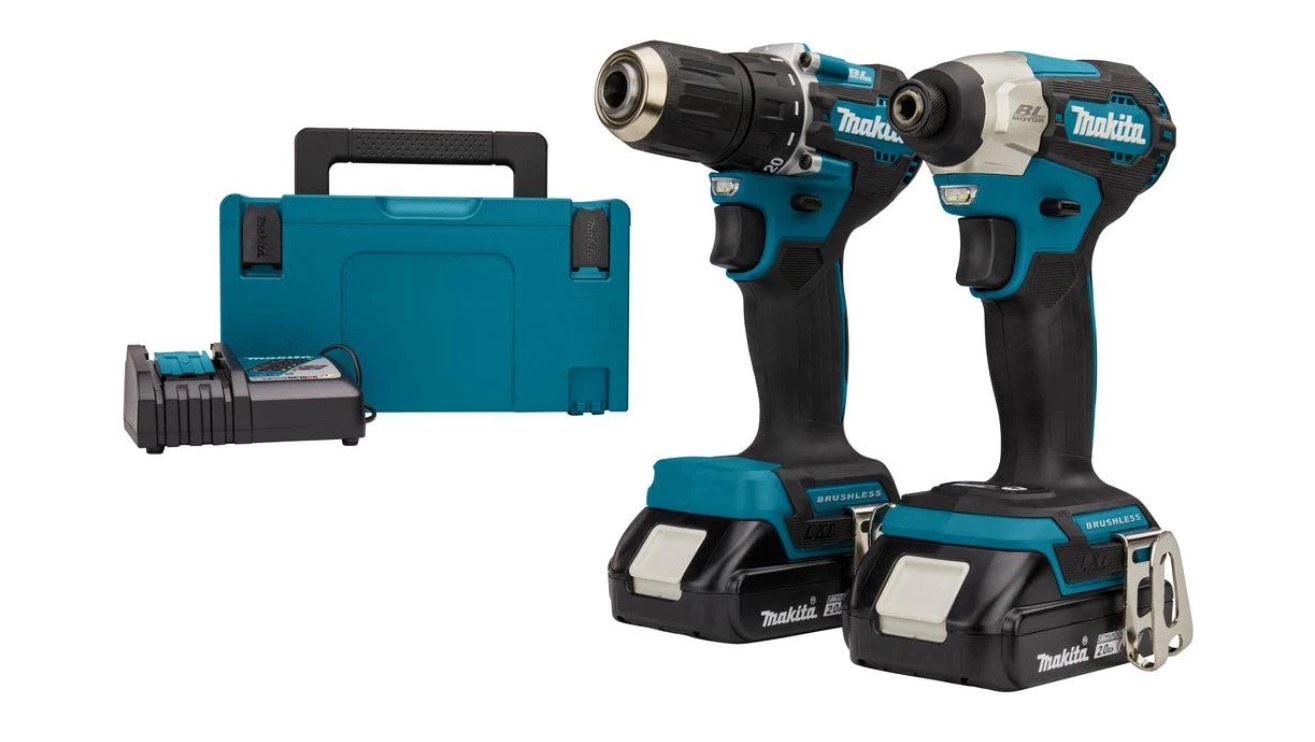 Akkukonesarja Makita DLX2423AJ (DDF487+DTD157), 18V, 2x2.0Ah akuilla + Makpac