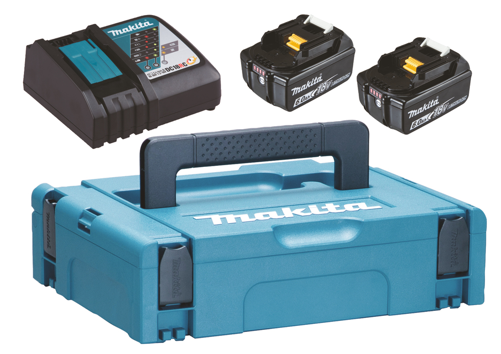 Akkupaketti Makita LXT 18V PowerPack, 2x6.0Ah ja DC18RC + Makpac