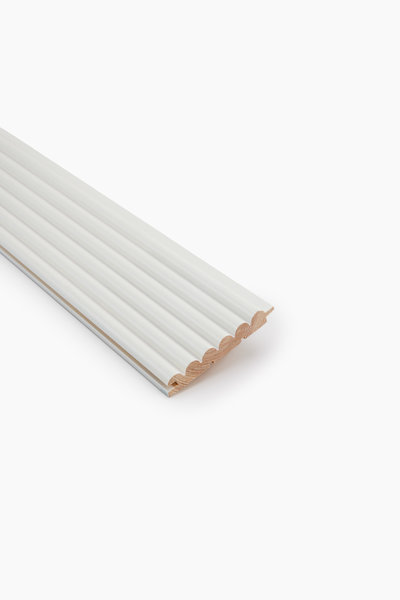Sormipaneeli Jokiwood, 15x95x2370, Mänty, Valkoinen, Päätypontattu