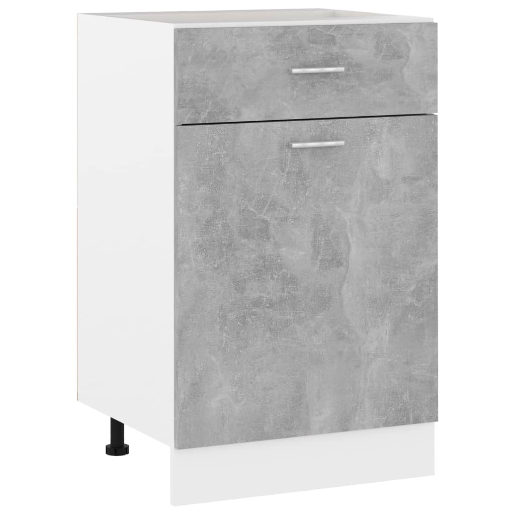 Alalipastokaappi betoninharmaa 50x46x81,5 cm lastulevy