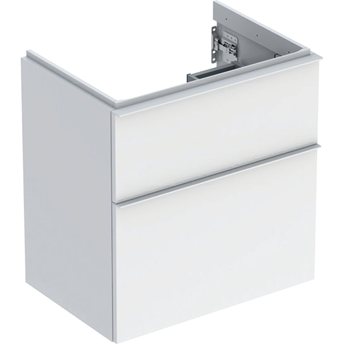 Allaskaappi Geberit iCon Compact, 592x416mm, mattavalkoinen vedin, kiiltävä valkoinen