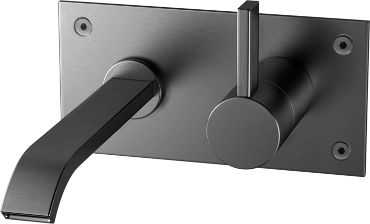 Ammehana piiloasennuksella Tapwell ARM006 Brushed Black Chrome, 200 mm juoksuputkella, harjattu musta kromi