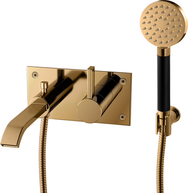 Ammehana piiloasennuksella Tapwell ARM036 Brass, käsisuihkulla ja juoksuputkella, messinki