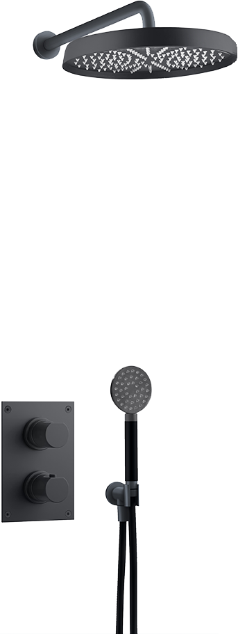 Sadesuihkusetti piiloasennuksella Tapwell ARM7268 ED2 Matte Black, käsisuihkulla, mattamusta