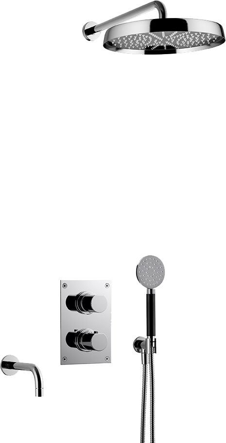 Sadesuihkusetti piiloasennuksella Tapwell ARM7368 ED2 Chrome, käsisuihkulla ja juoksuputkella, kromi