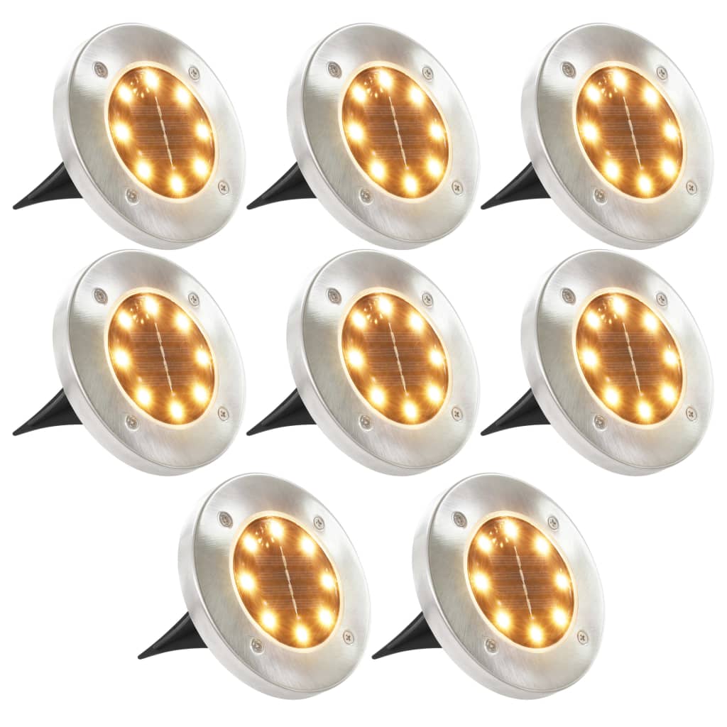 Aurinkoenergia maavalaisimet 8 kpl led lämmin valkoinen