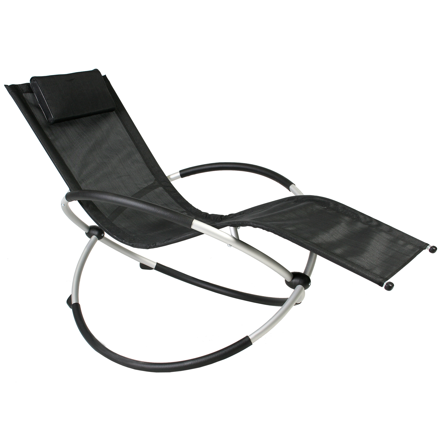 Aurinkotuoli Home4You Fun, 145x77x86cm, Taitettava, Musta