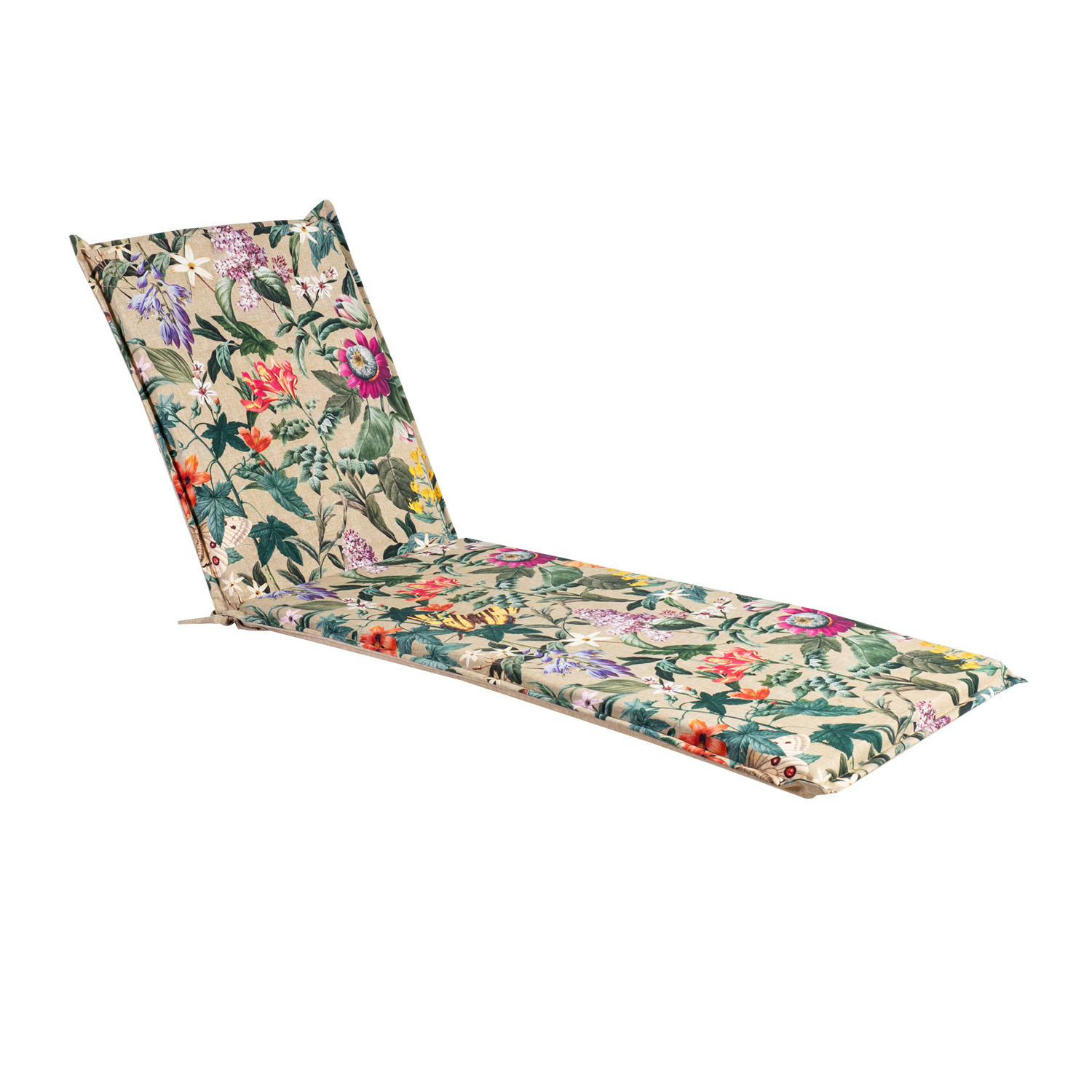 Aurinkotuolin Pehmuste Home4You Amazonia, 55x190x5 cm, Kukallinen, Beige
