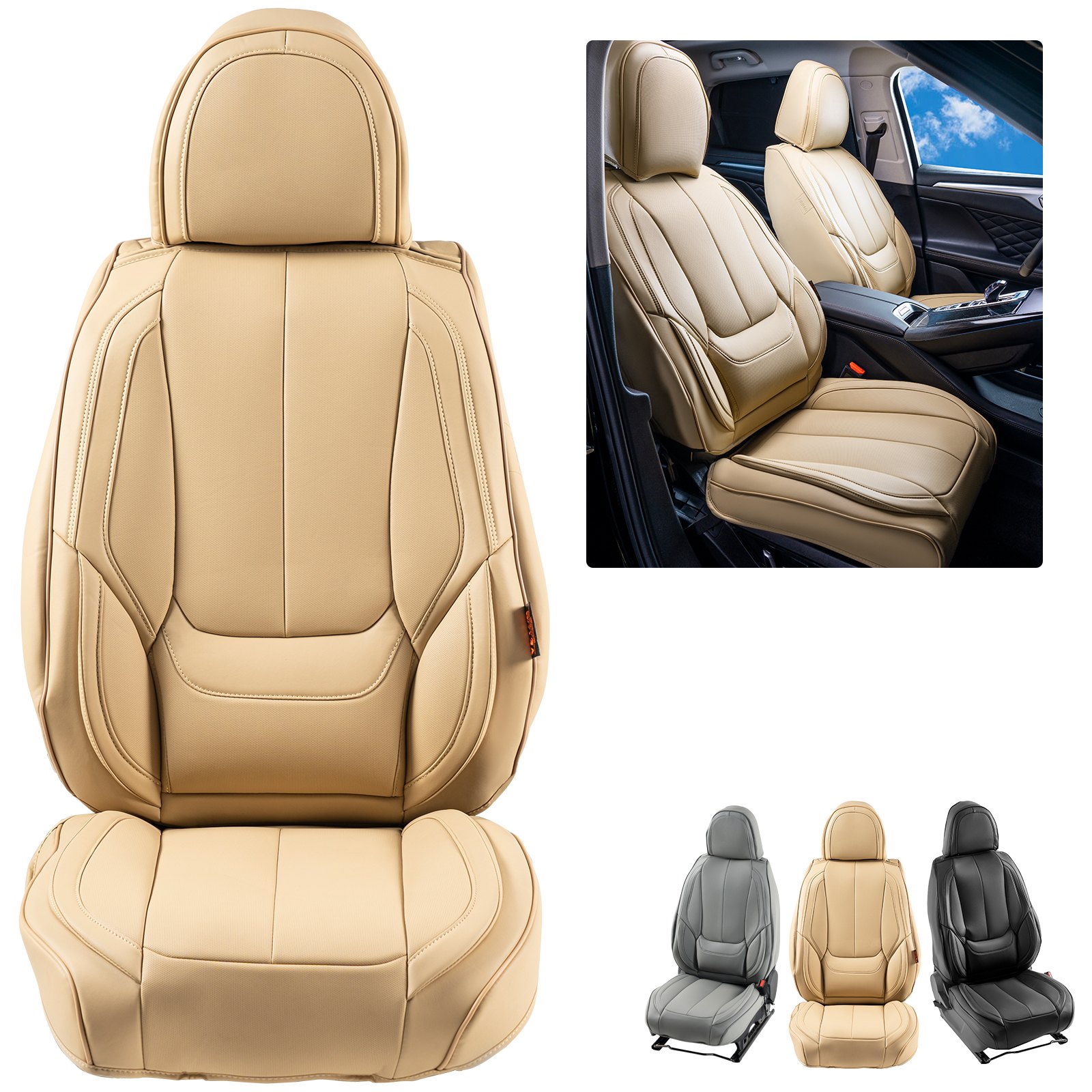 Auton istuinsuojasarja North Craft SCU056FG, 6kpl, Tekonahka, Irrotettava Pääntuki, Beige