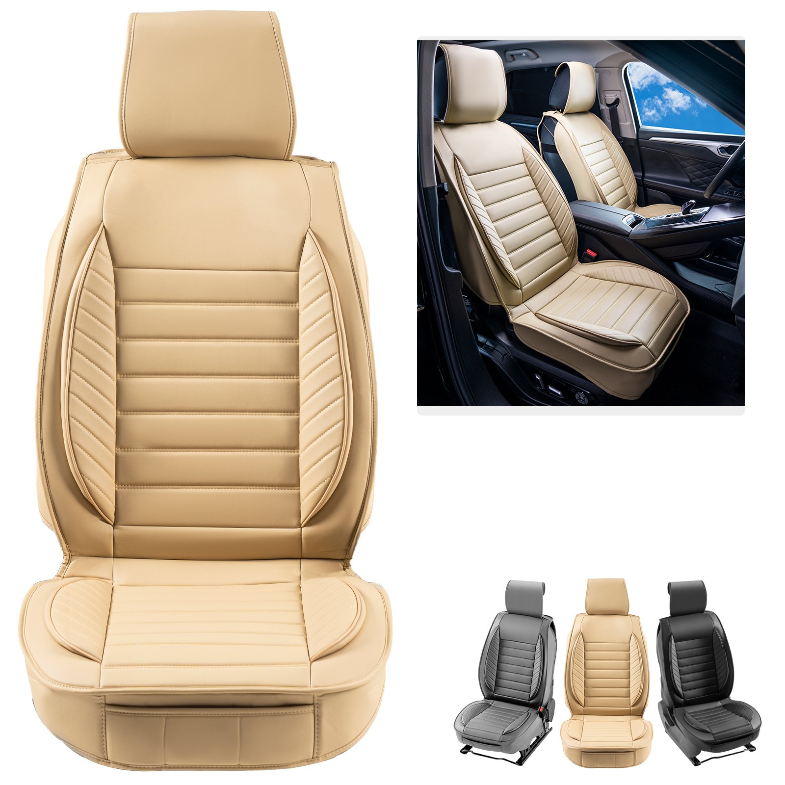 Auton istuinsuojat North Craft SCU055FG, puoliksi suljettu, nahkajäljitelmä, 2 kpl, beige