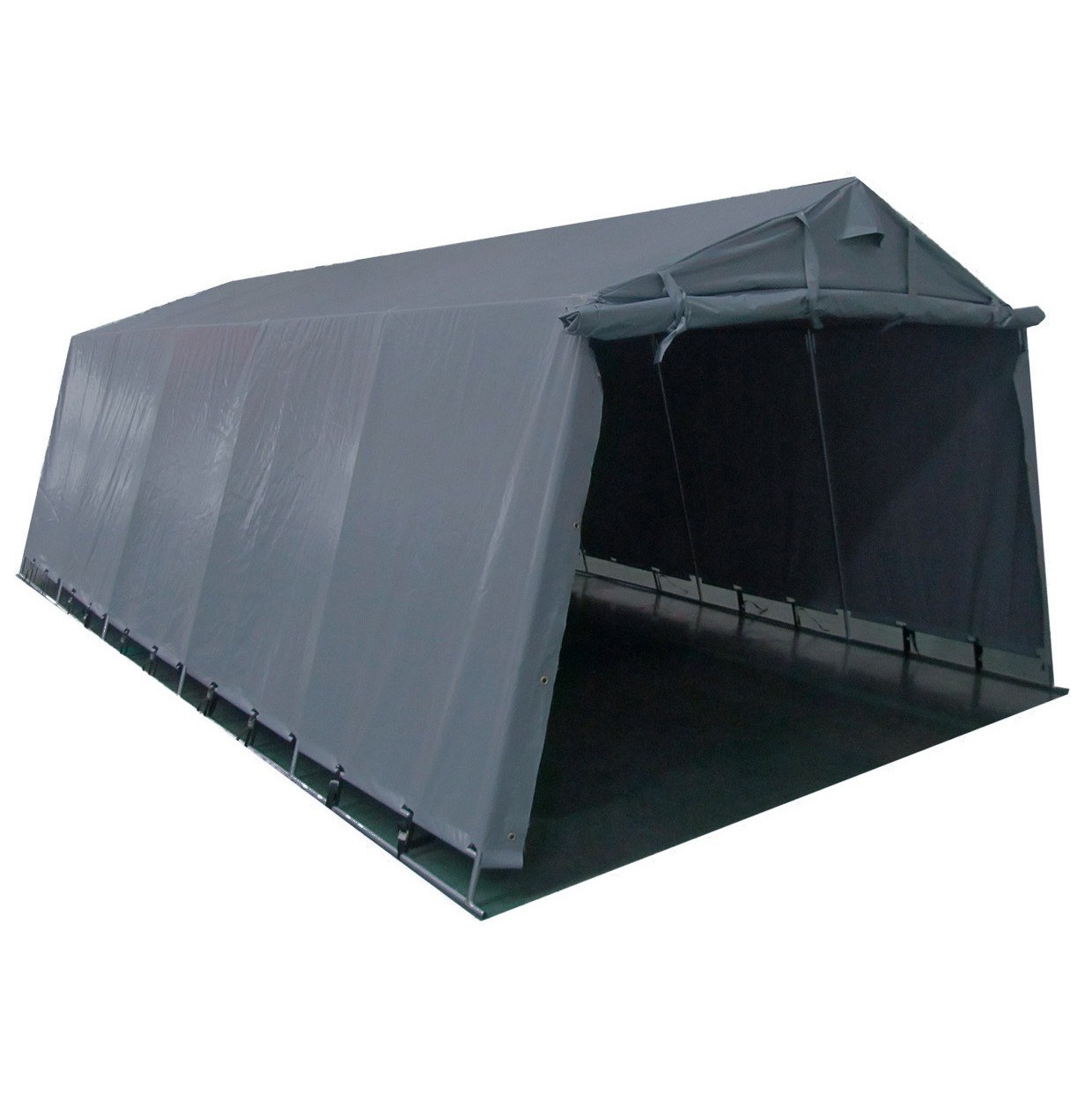 Pressutalli Prohall Grey, 6x3.2x2.2 m, oviaukko 2x3.2-2.4 m, 500 g/m2