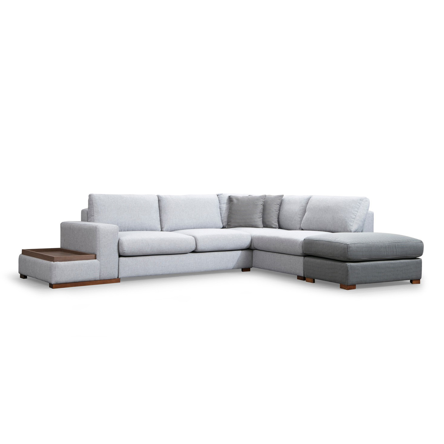 Avokulmasohva Valento Furniture Loop 4, 3-istuttava, rahilla, harmaa