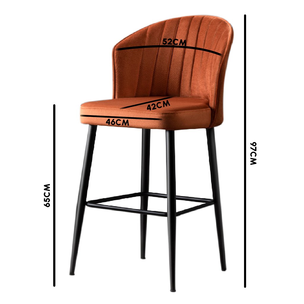 Baarijakkarasetti Valento Furniture Rubi, 4kpl, 52x42x97cm, metallijalat