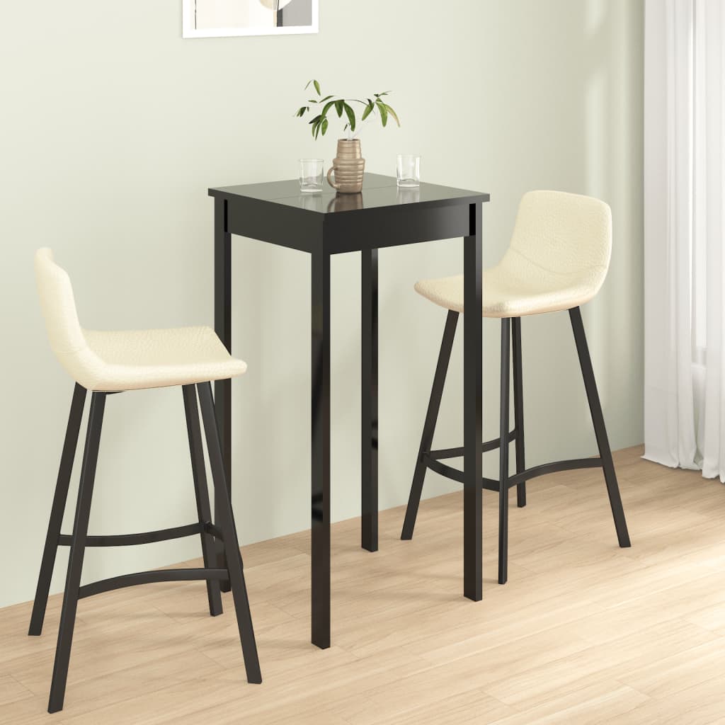 Baaripöytä mdf musta 55x55x107 cm