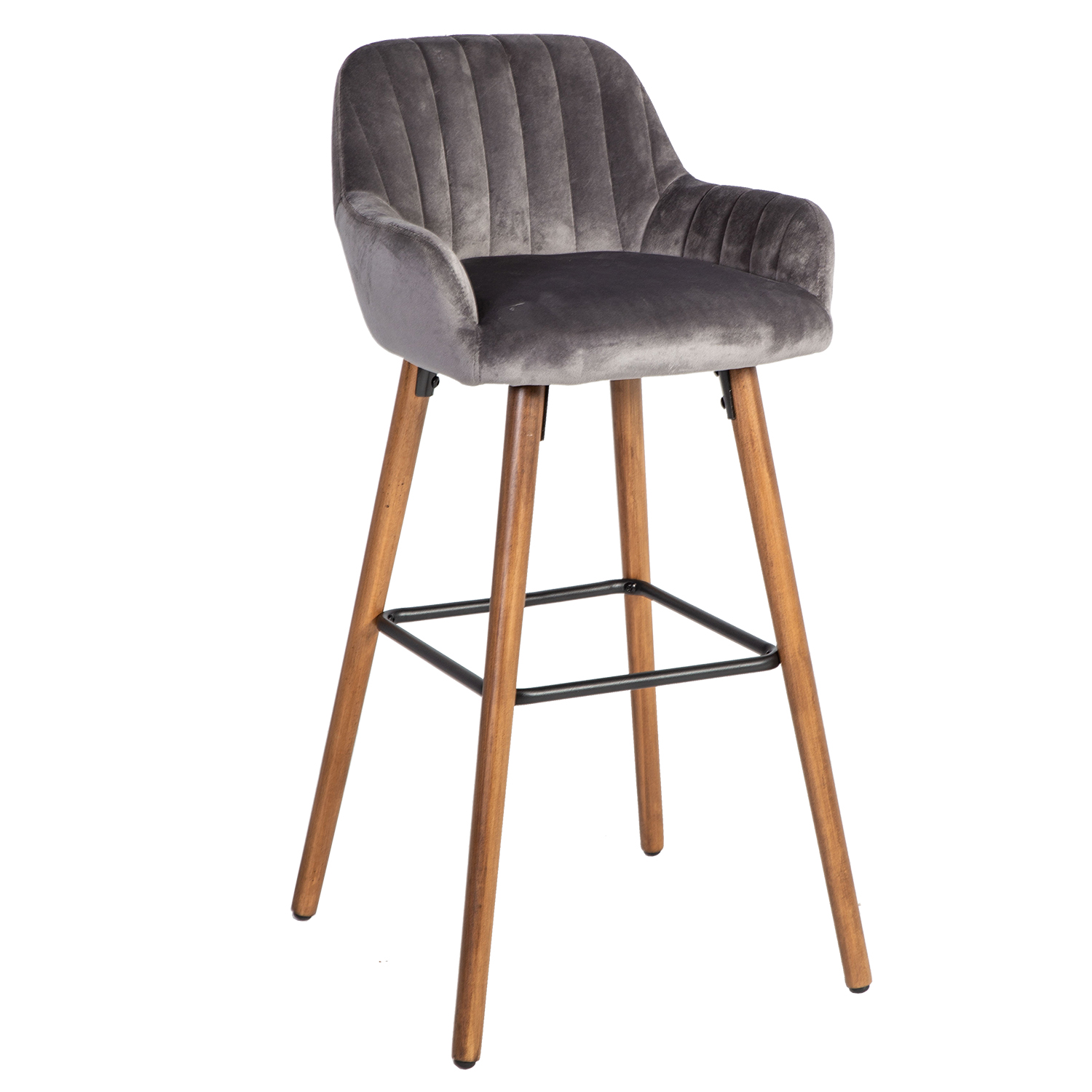 Baarituoli Home4You Ariel, 48x52x97cm, Pyökki Jalat, Harmaa