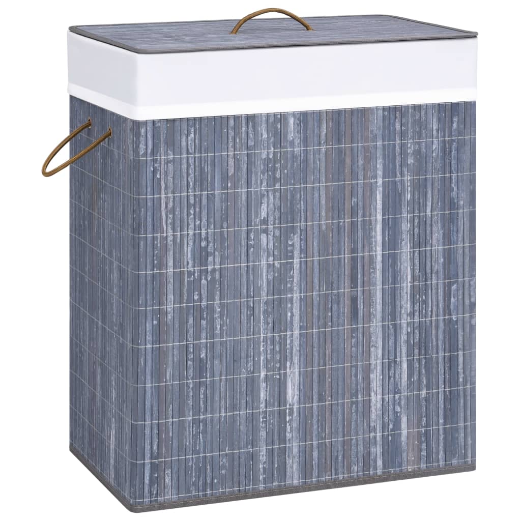 Bambu pyykkikori harmaa 100 l