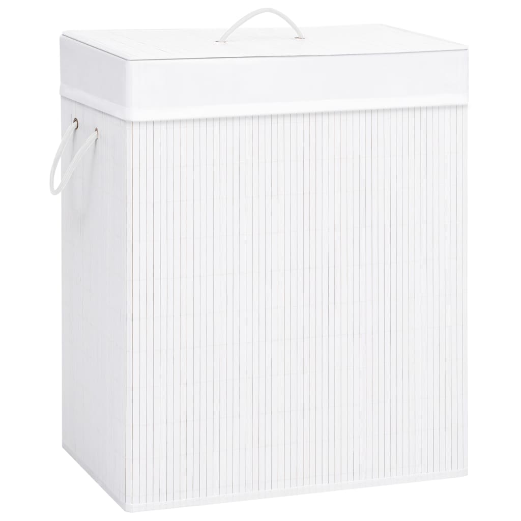 Bambu pyykkikori valkoinen 83 l