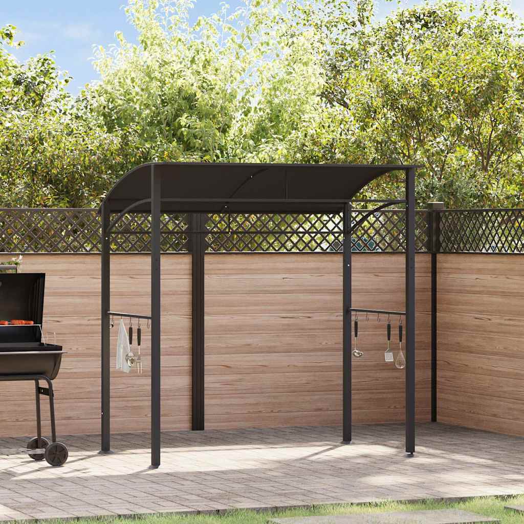 Bbq-huvimaja 215x150x220 cm antrasiitti teräs