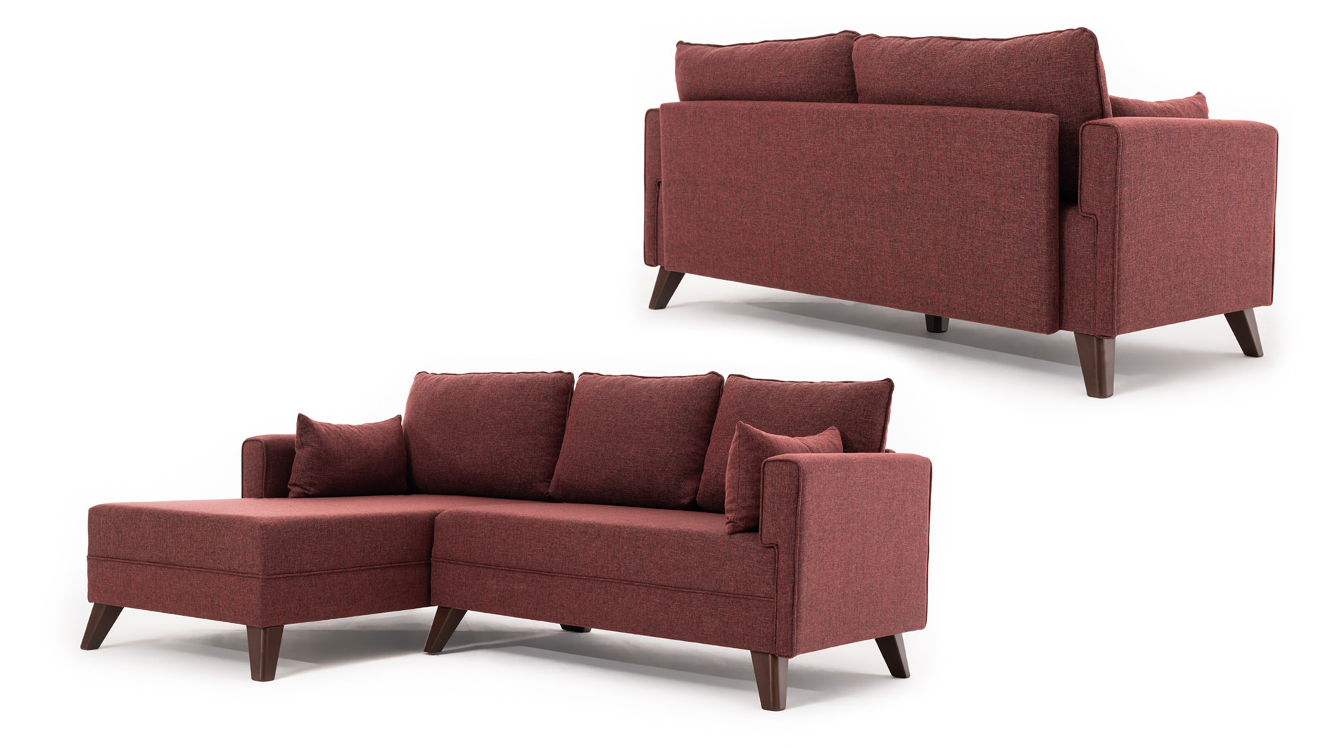 Kulmavuodesohva Valento Furniture Bella Vasen 2 - Claret Red