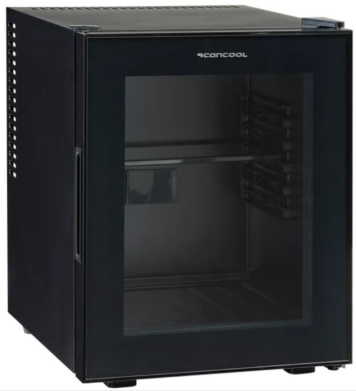 Minibaari Scandomestic MB32BGD, lasiovella, musta