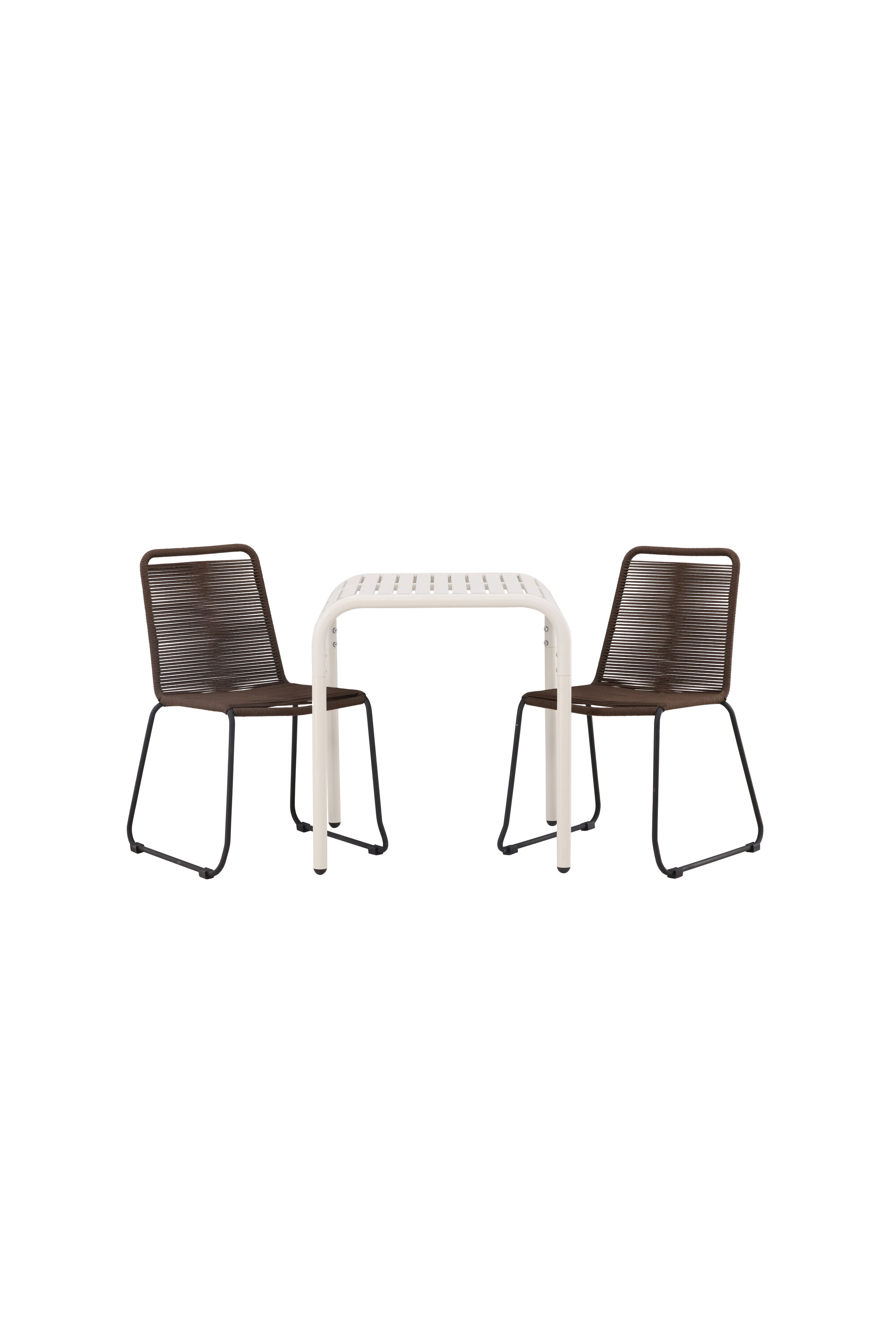 Parvekesetti Venture Home Borneo/Lindos, 70x70 cm pöytä + 2 tuolia, beige/musta