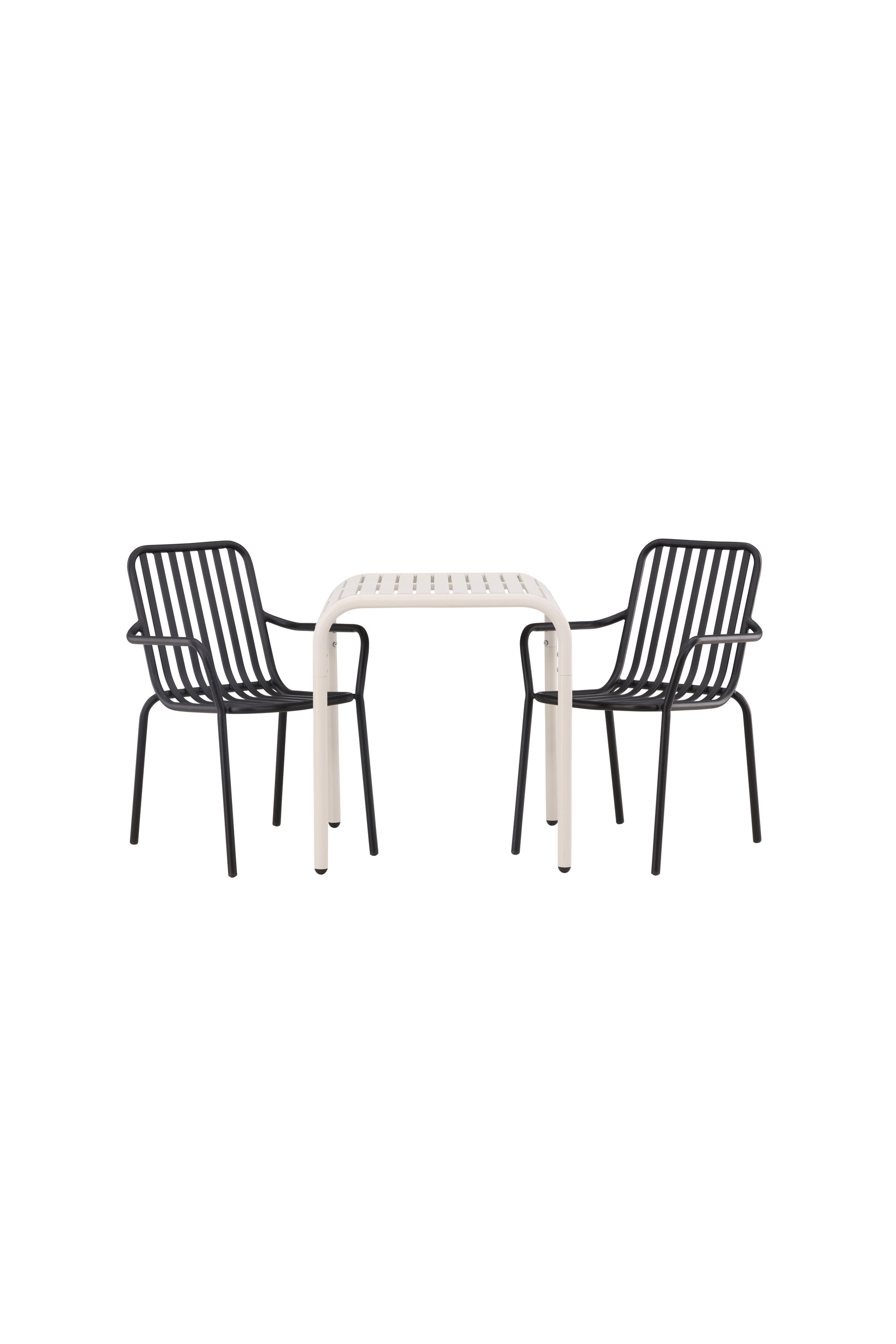 Parvekesetti Venture Home Borneo/Peking, 70x70 cm pöytä + 2 tuolia, alumiini, beige/musta