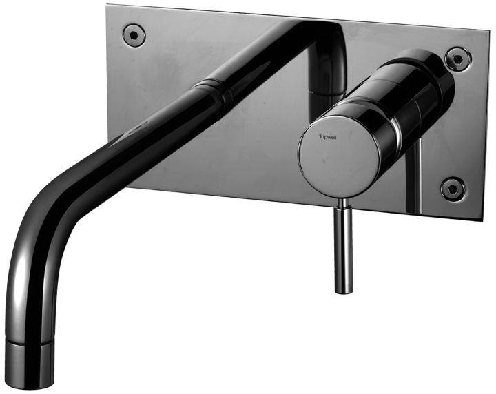 Ammehana piiloasennuksella Tapwell BOX008 Black Chrome, 234 mm juoksuputkella, musta kromi