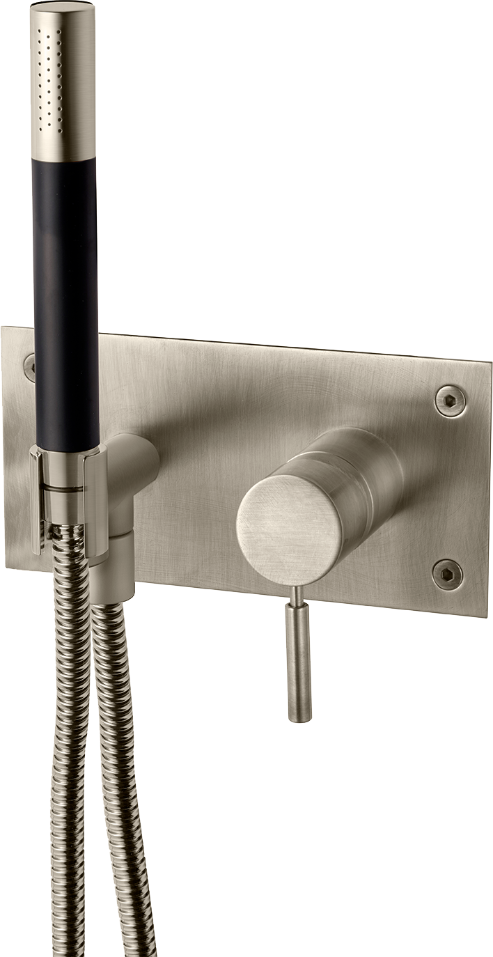 Ammehana piiloasennuksella Tapwell BOX011-364 Brushed Nickel, käsisuihkulla, harjattu nikkeli