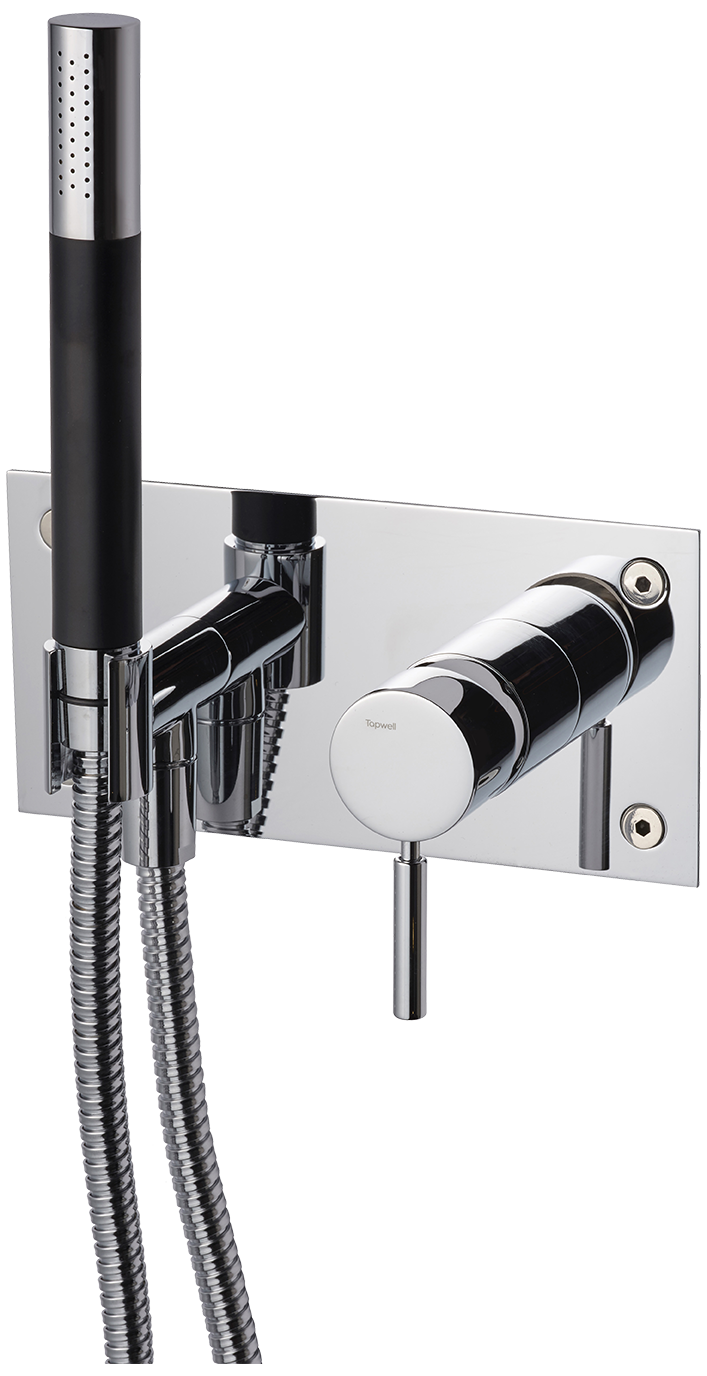 Ammehana piiloasennuksella Tapwell BOX011-364 Chrome, käsisuihkulla, kromi