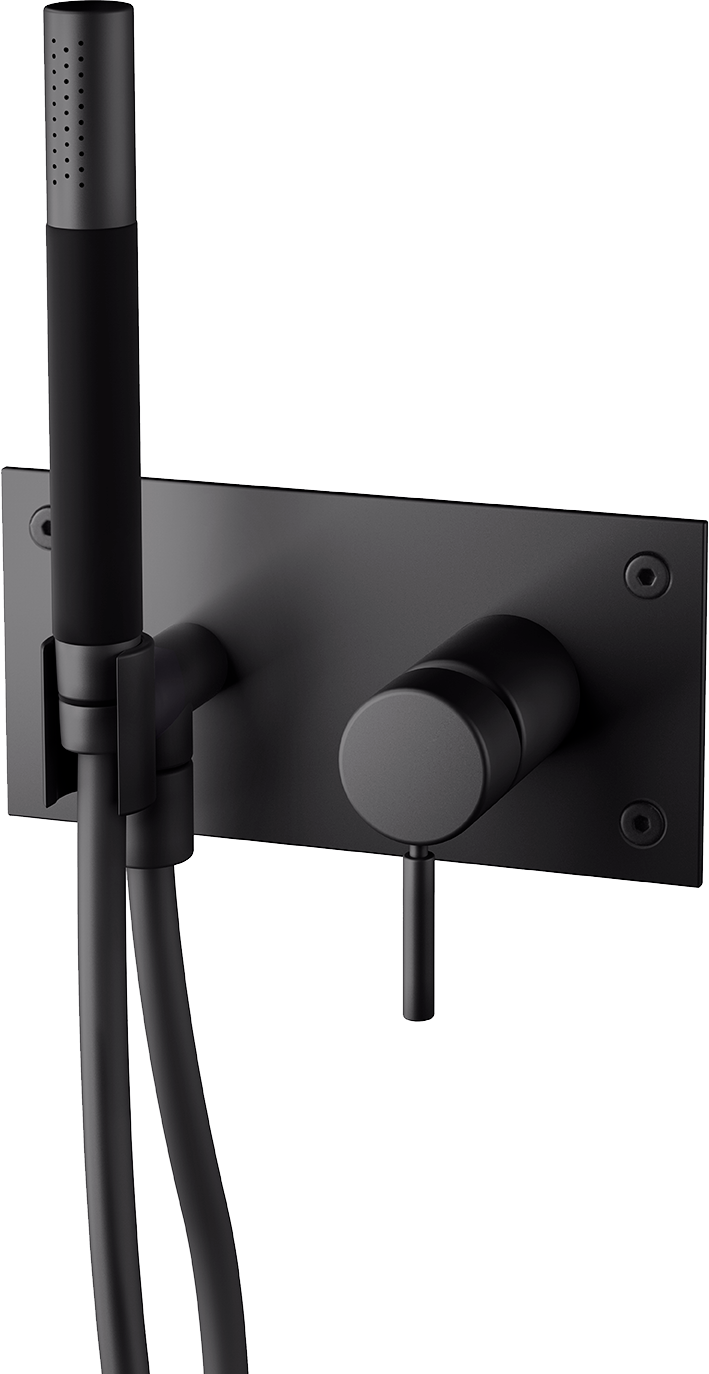 Ammehana piiloasennuksella Tapwell BOX011-364 Matte Black, käsisuihkulla, mattamusta
