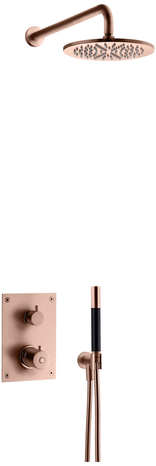 Sadesuihkusetti piiloasennuksella Tapwell BOX7268 ED2 Copper, käsisuihkulla, kupari
