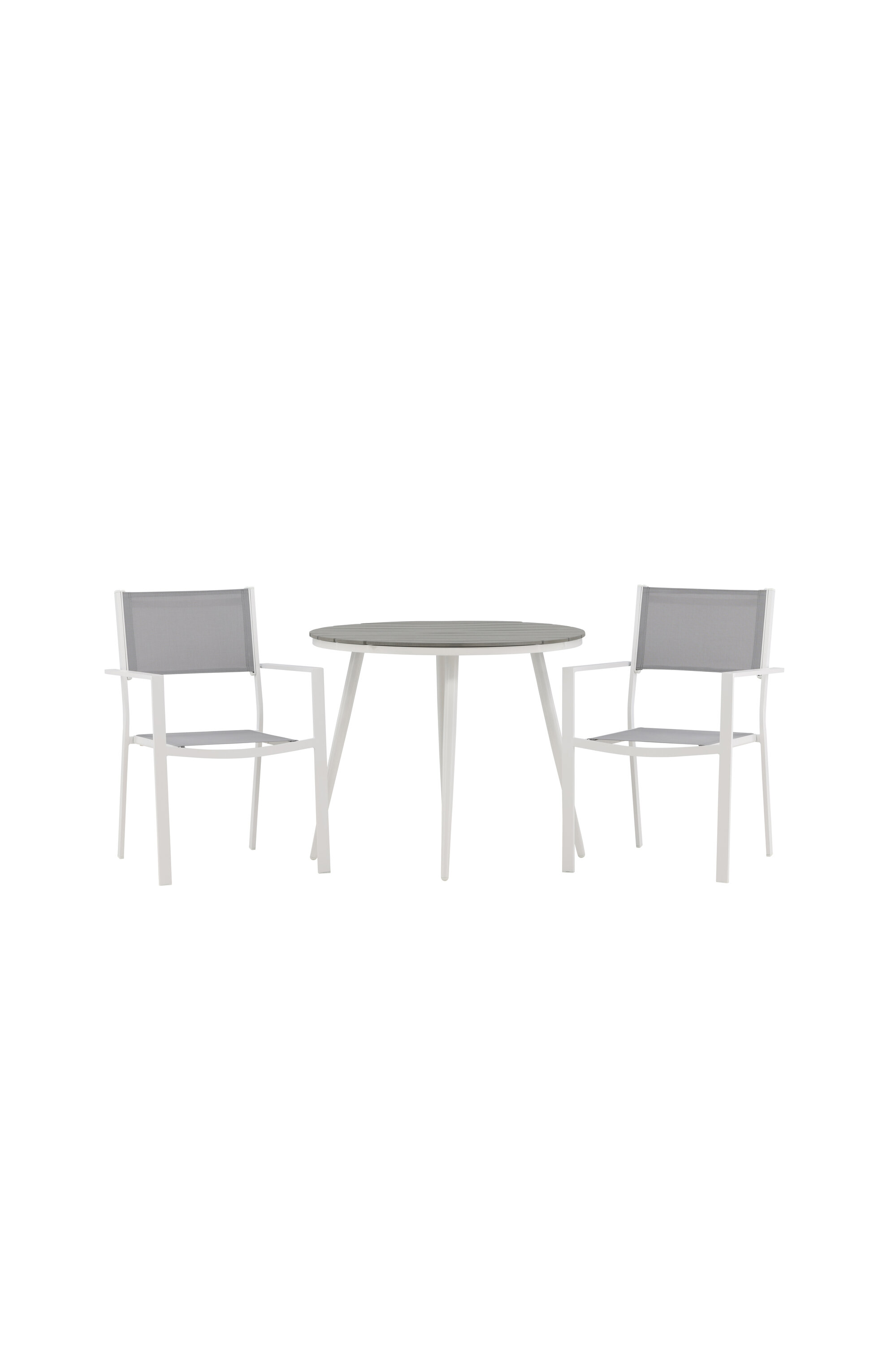 Ruokailuryhmä Venture Home Break/Copacabana, Ø90cm pöytä + 2 tuolia, valkoinen/harmaa