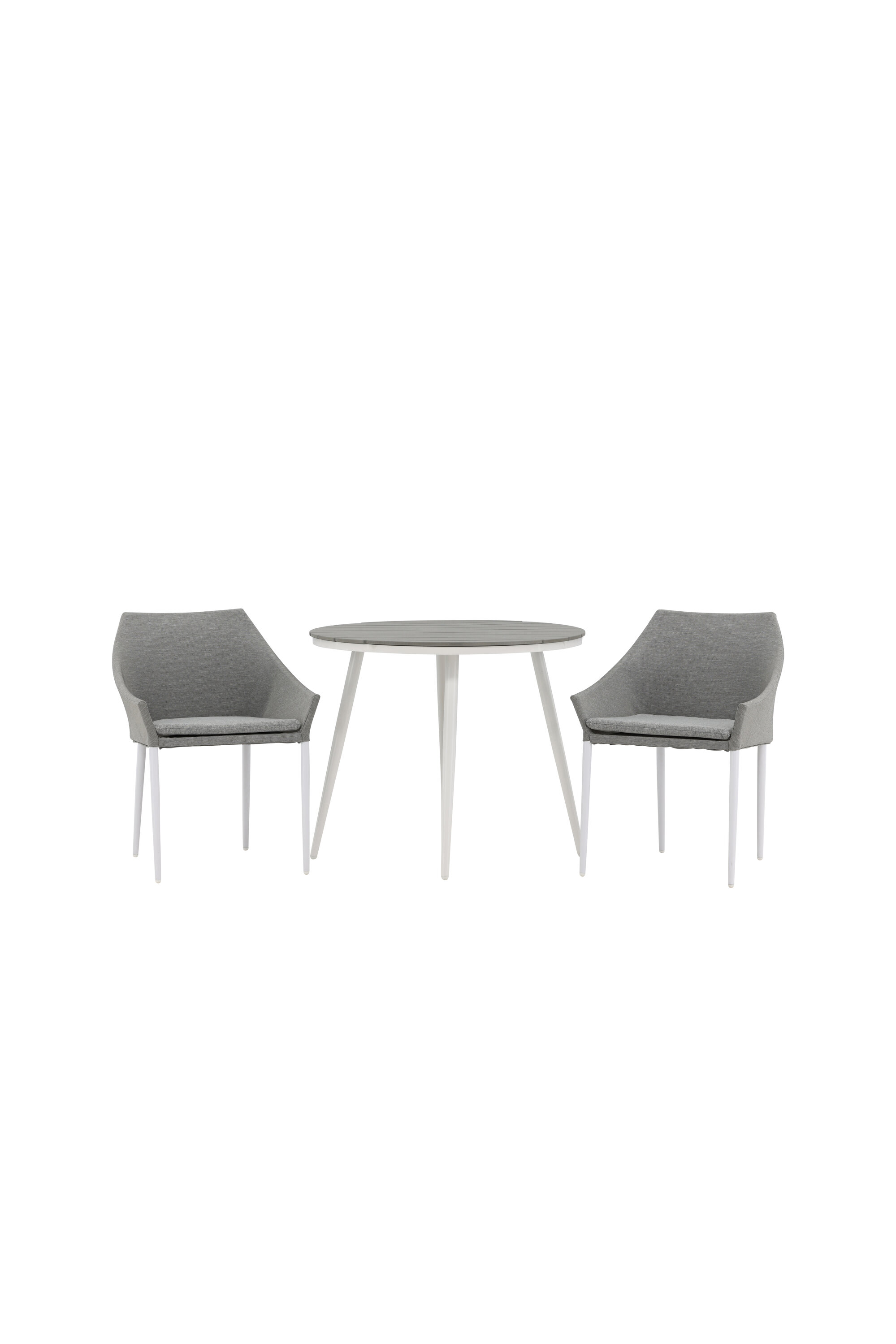 Ruokailuryhmä Venture Home Break/Spoga, Ø90cm pöytä + 2 tuolia, valkoinen/harmaa