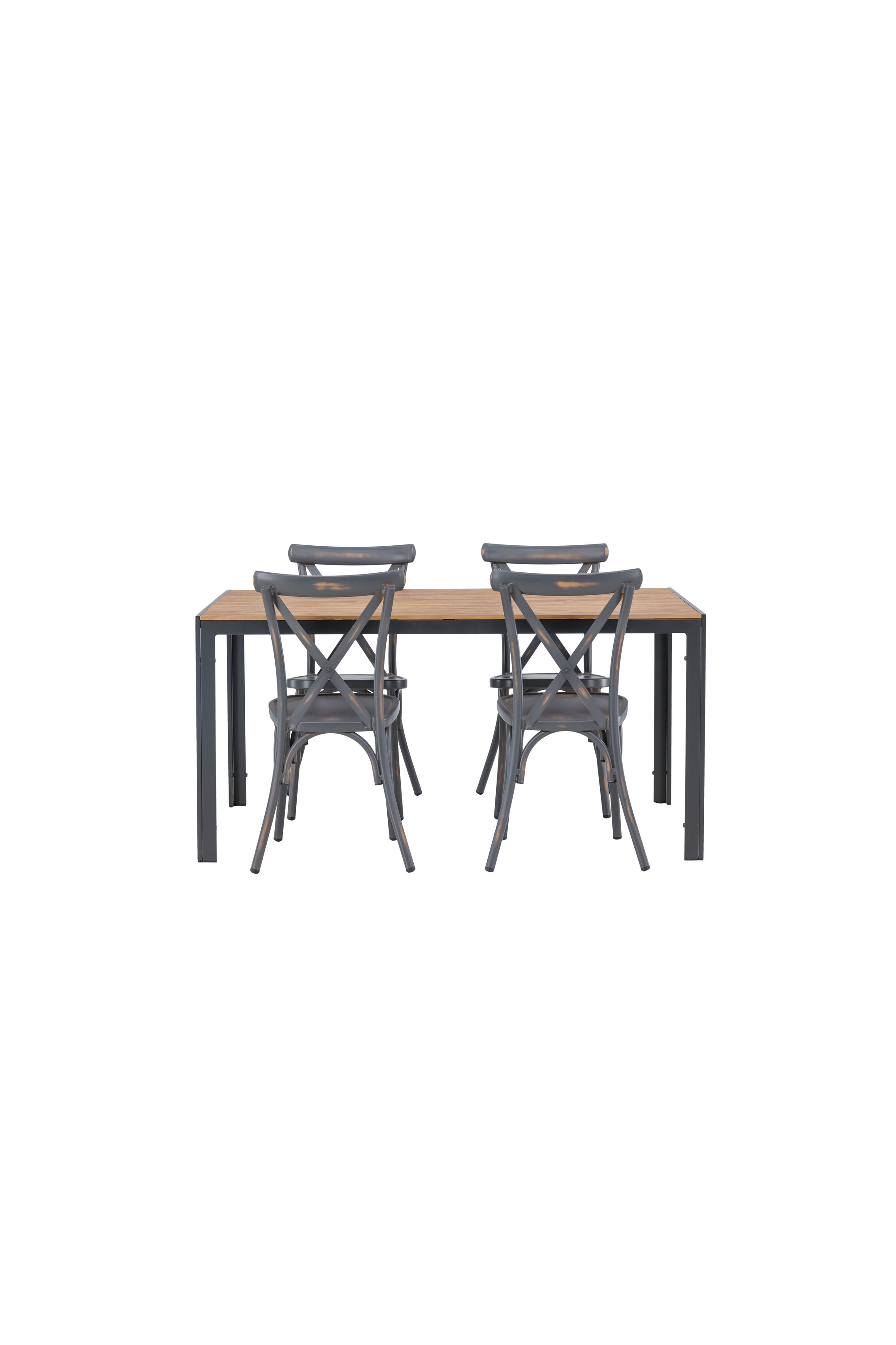 Ruokailuryhmä Venture Home Break/Tablas, 150x90 cm pöytä + 4 tuolia, musta/luonnonväri