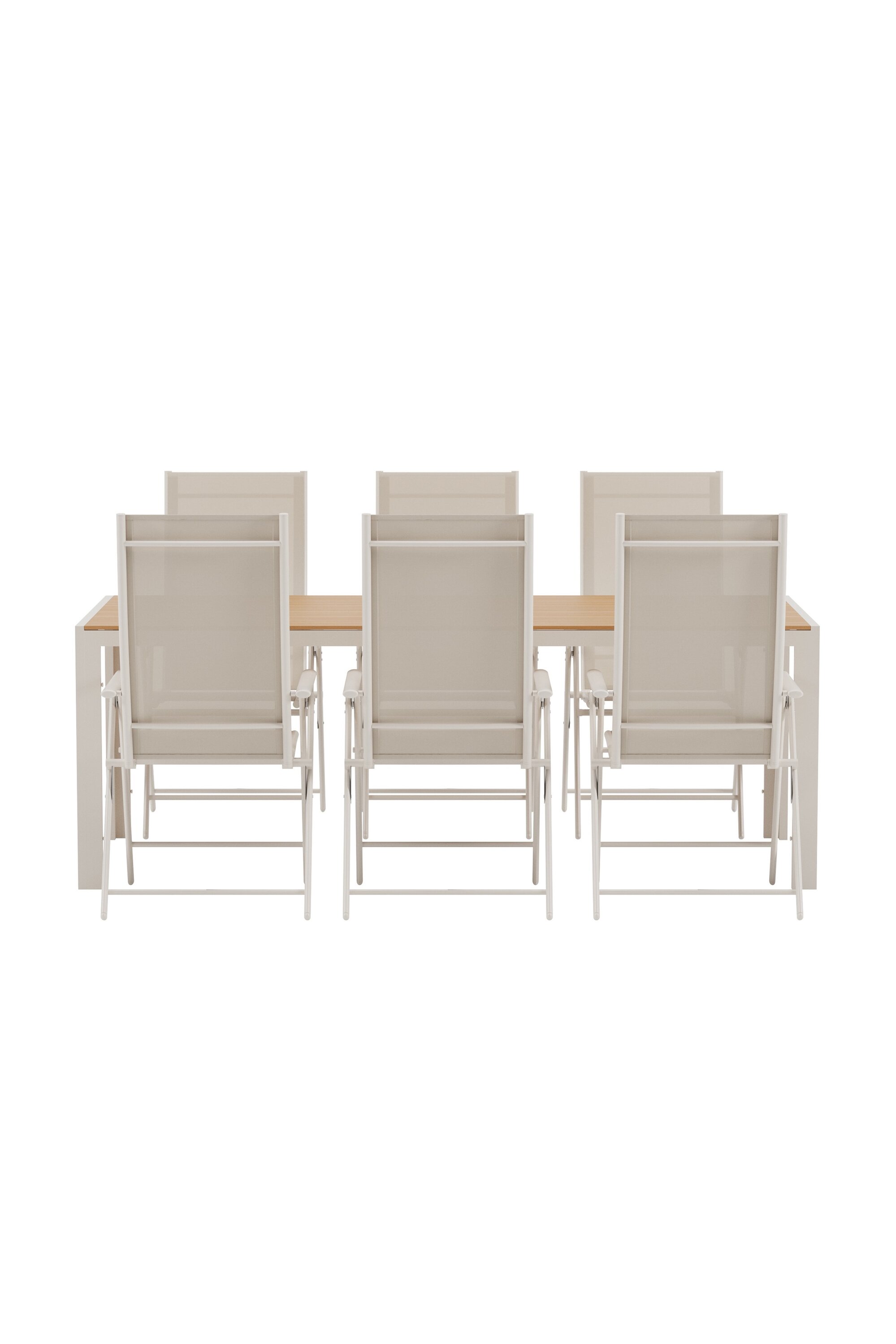 Ruokailuryhmä Venture Home Break/Levanzo, 205x90 cm pöytä + 6 tuolia, beige