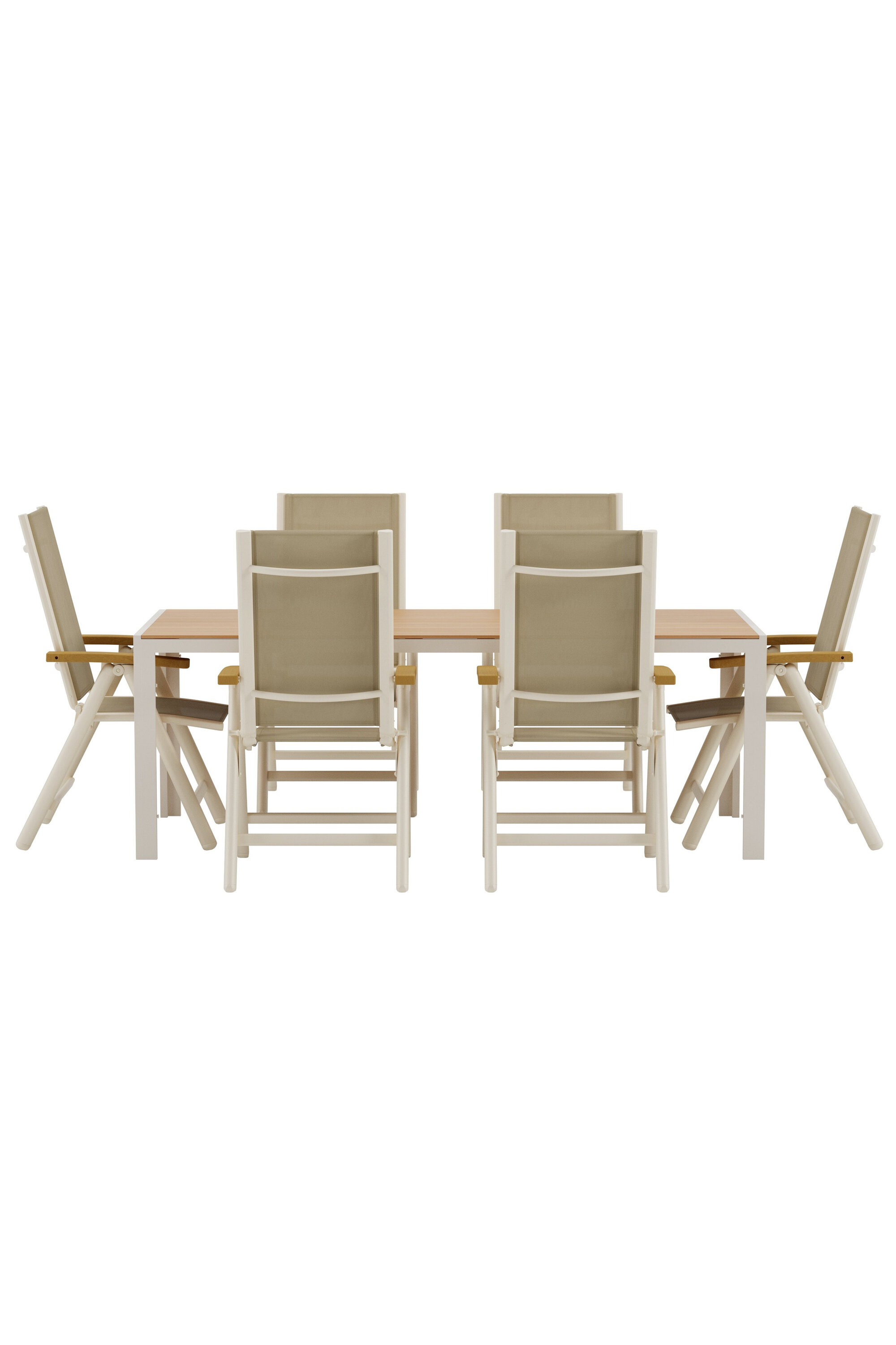 Ruokailuryhmä Venture Home Break/Panama, 205x90 cm pöytä + 6 tuolia, beige