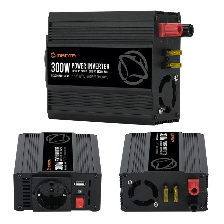 Autoinvertteri 300 W Manta MPI300M